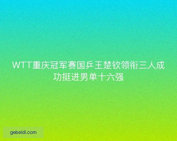 WTT重庆冠军赛国乒王楚钦领衔三人成功挺进男单十六强 WTT重庆冠军赛国乒王楚钦领衔三人成功挺进男单十六强