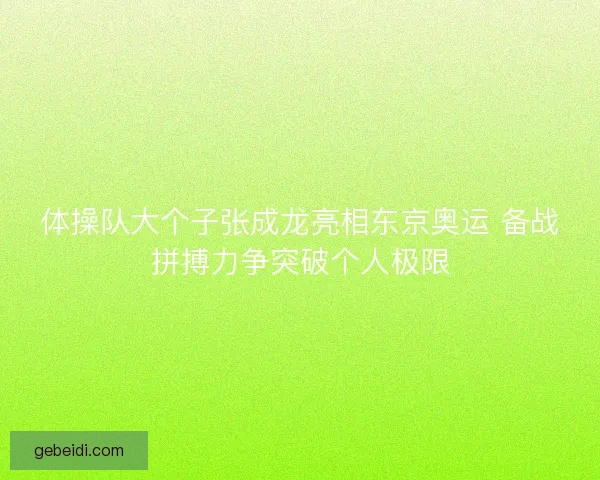 体操队大个子张成龙亮相东京奥运 备战拼搏力争突破个人极限