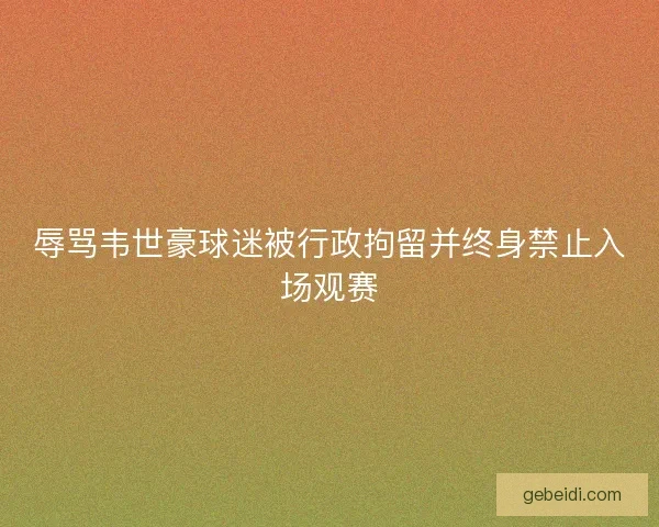 辱骂韦世豪球迷被行政拘留并终身禁止入场观赛
